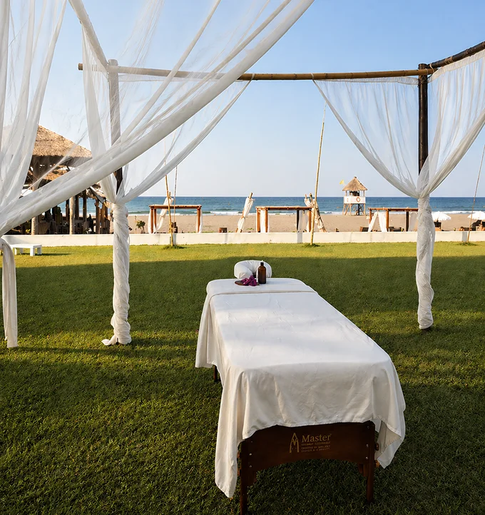 Masaje en pérgola